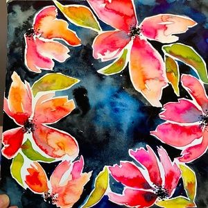 Original floral watercolor painting